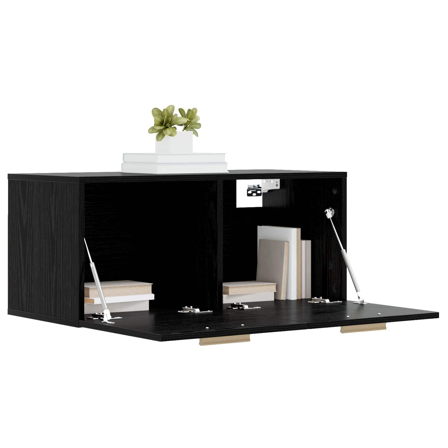 vidaXL Wall Cabinet Wall-Mounted Black oak 80 x 36.5 x 35 cm 3