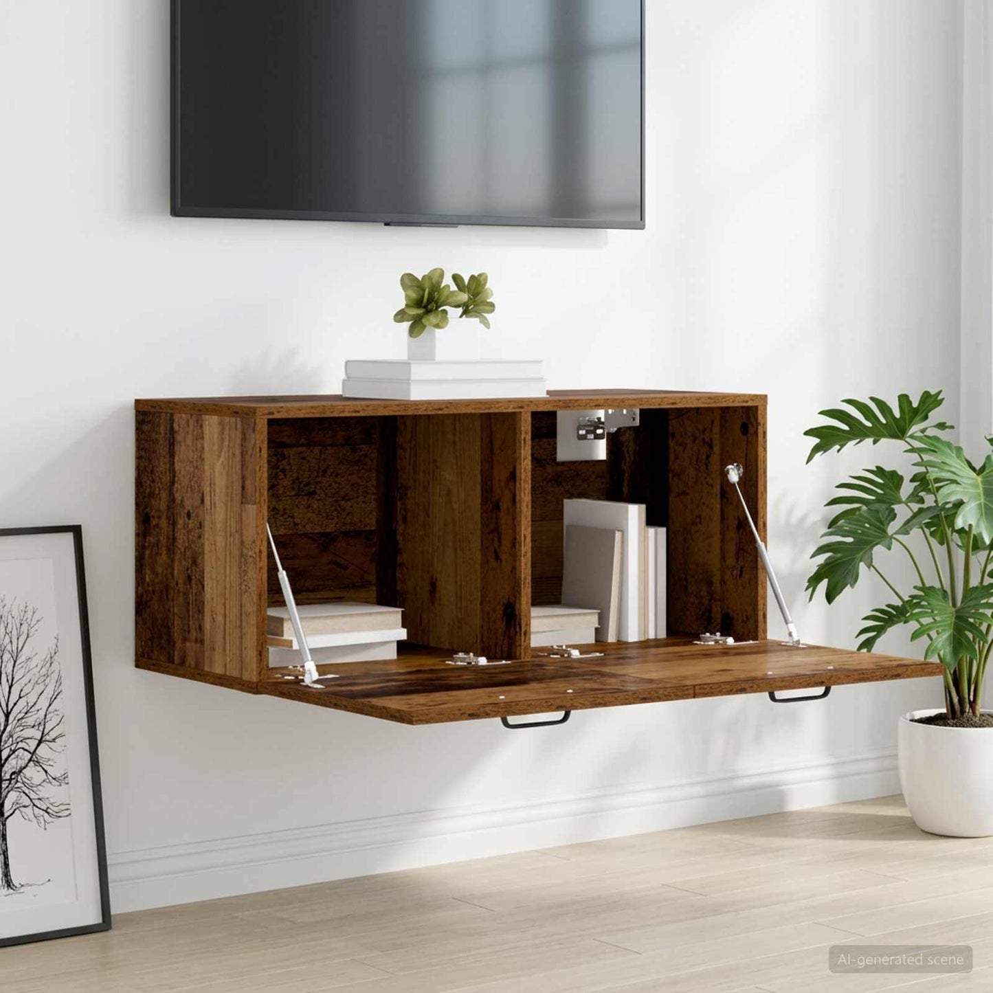 vidaXL Wall Cabinet Wall-Mounted Old wood 80 x 36.5 x 35 cm 4