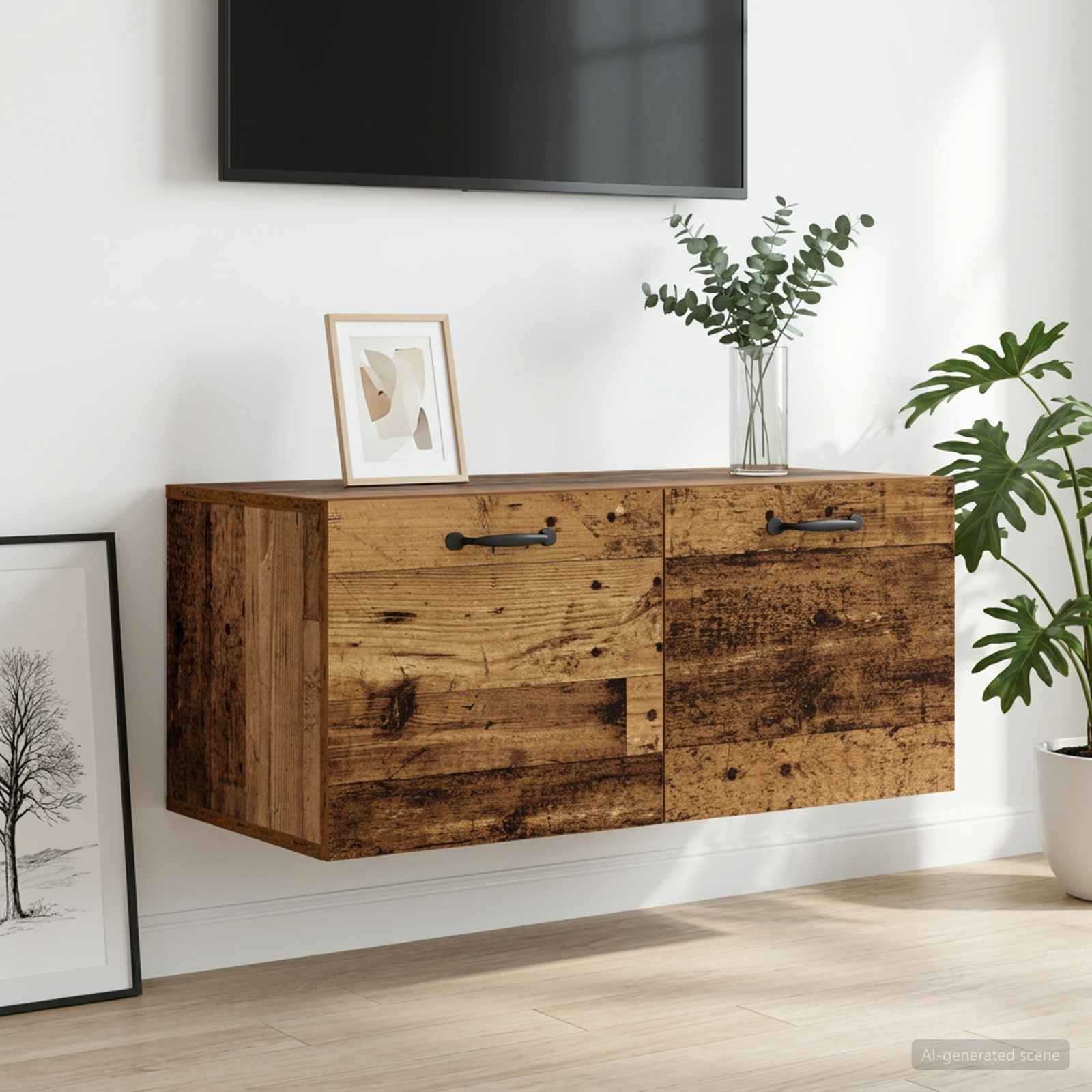 vidaXL Wall Cabinet Wall-Mounted Old wood 80 x 36.5 x 35 cm 1