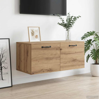 vidaXL Wall Cabinet Wall-Mounted Artisan oak 80 x 36.5 x 35 cm 1