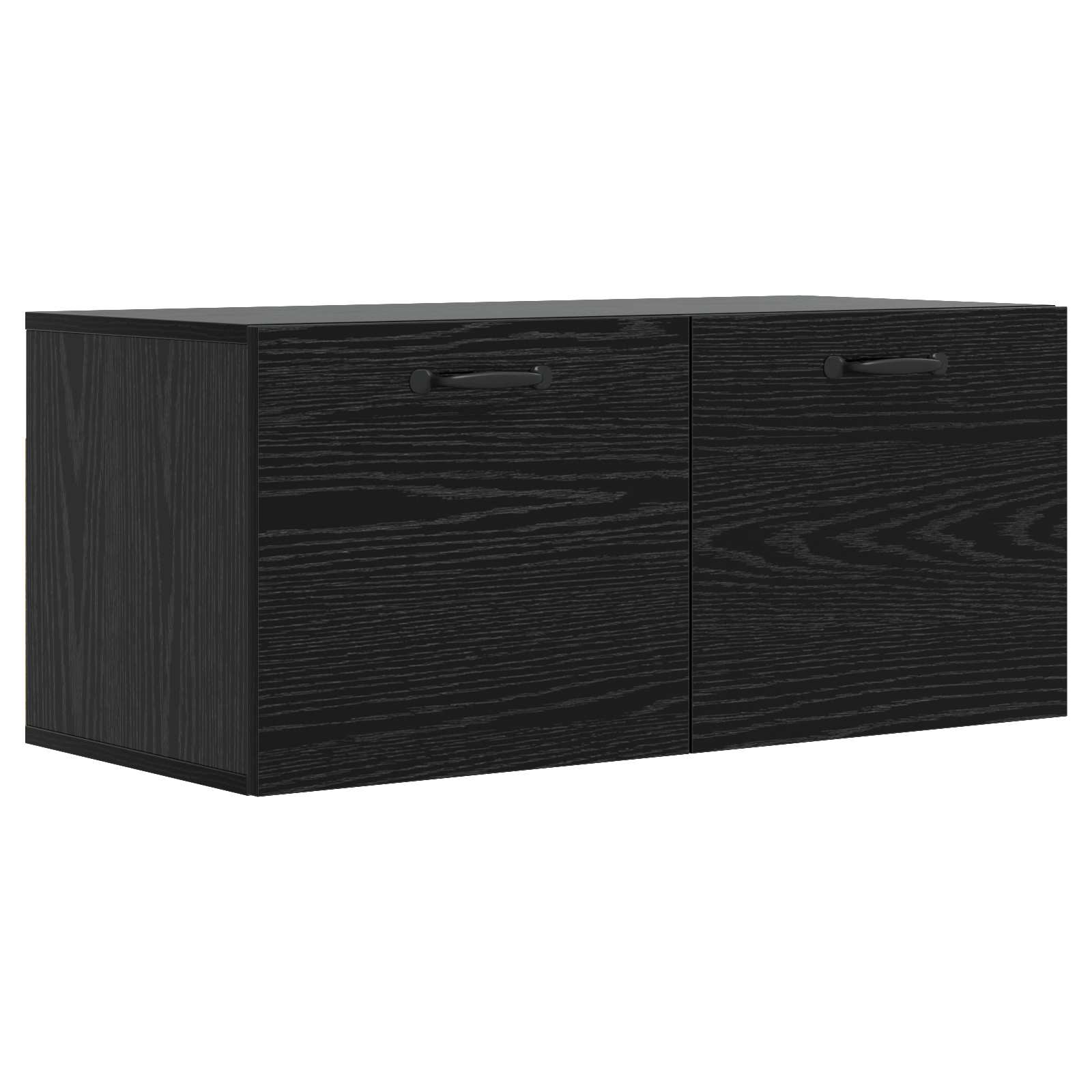 vidaXL Wall Cabinet Wall-Mounted Black oak 80 x 36.5 x 35 cm 2
