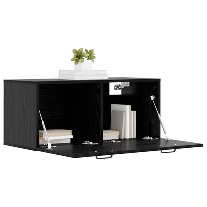 vidaXL Wall Cabinet Wall-Mounted Black oak 80 x 36.5 x 35 cm 3