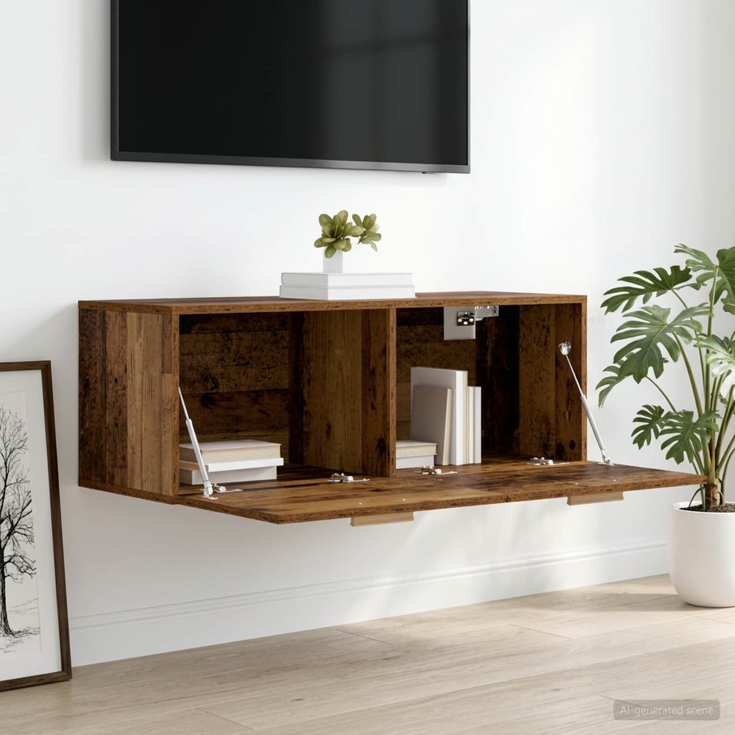 vidaXL Wall Cabinet Old wood 100 x 36.5 x 35 cm Engineered Wood 4