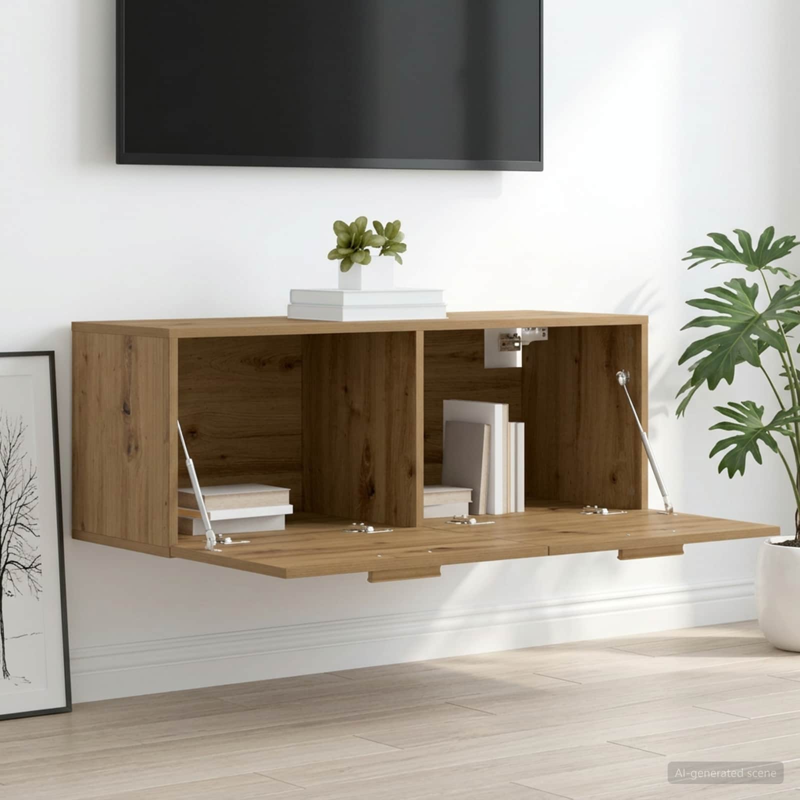 vidaXL Wall Cabinet 100 x 36.5 x 35 cm Engineered Wood Artisan oak 4