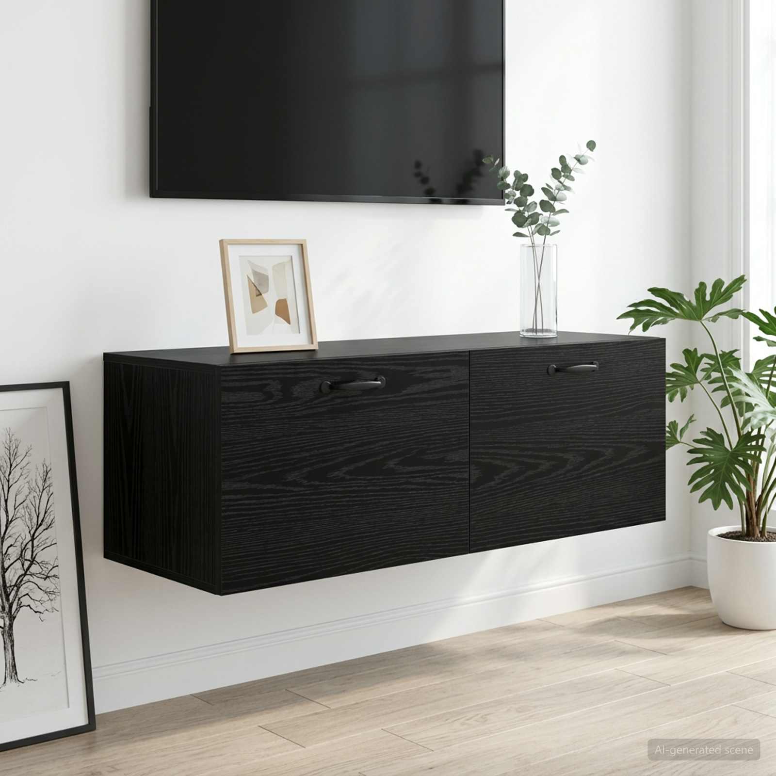 vidaXL Wall Cabinet Black oak 100 x 36.5 x 35 cm Engineered Wood 4