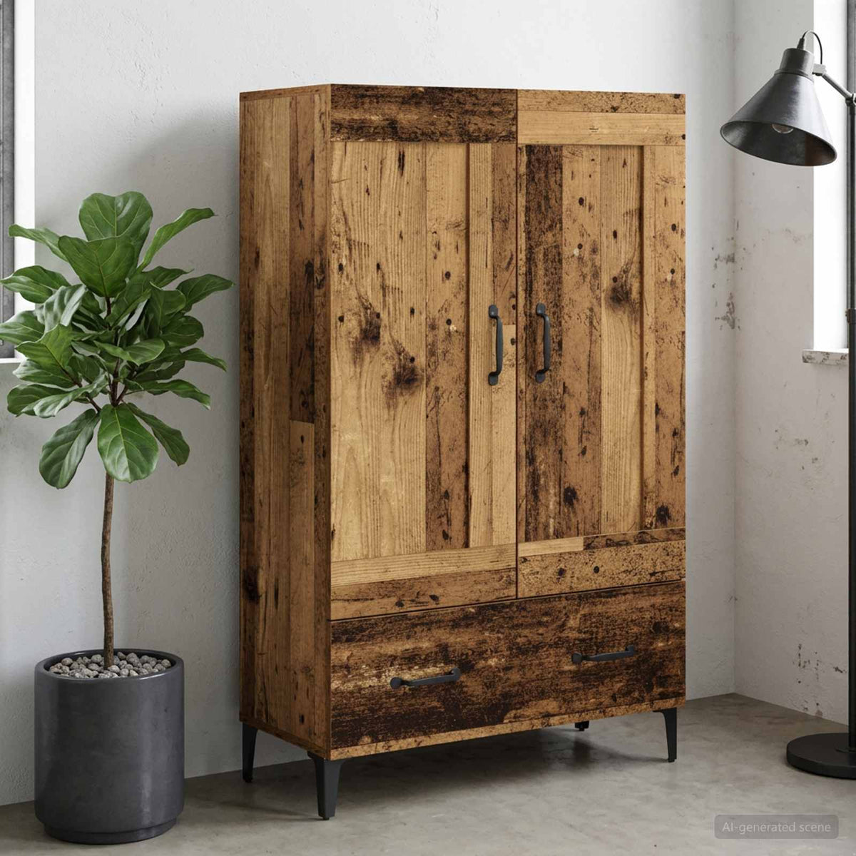 Highboard 70x31x115 cm Engineered Wood Old wood