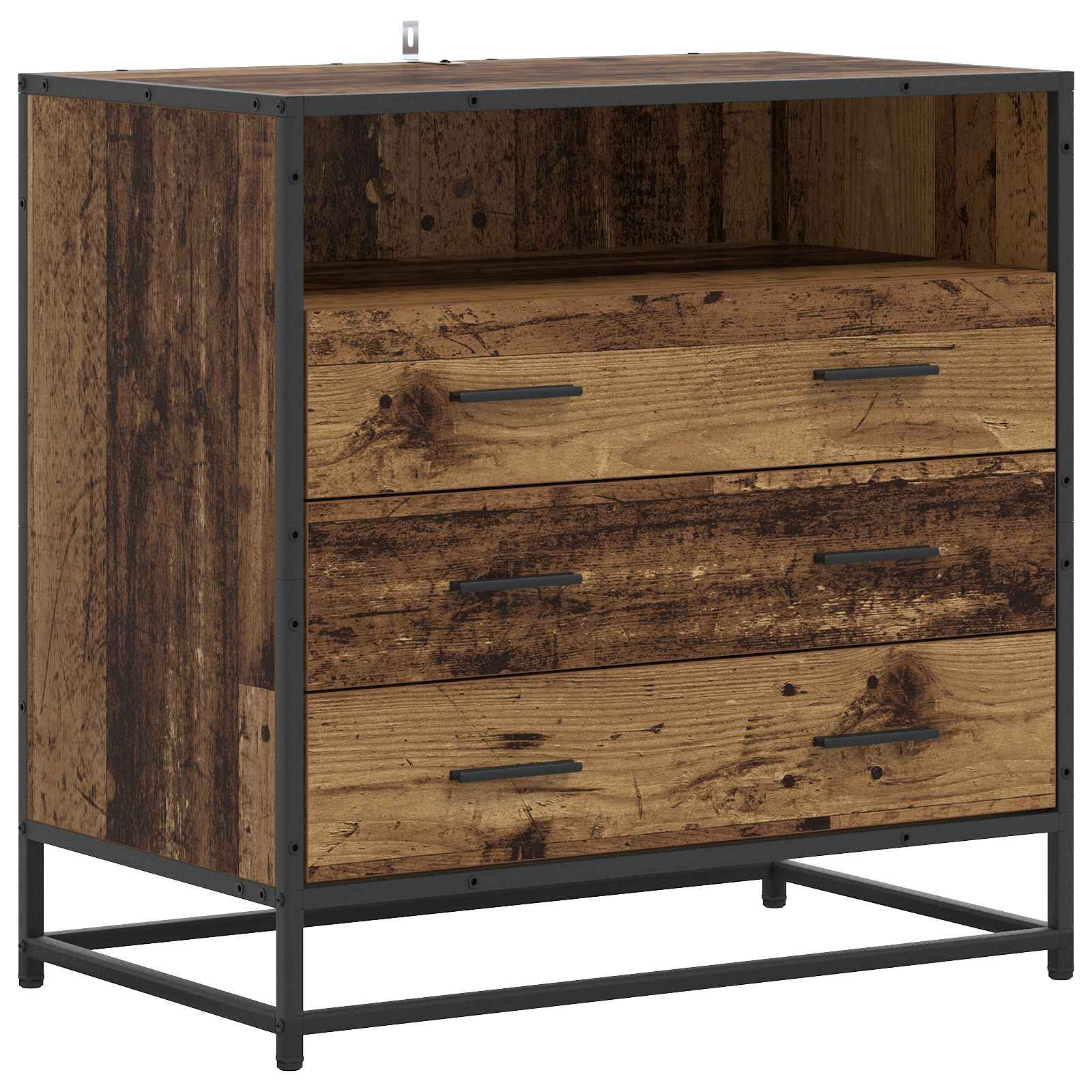 vidaXL Drawer Cabinet 3-Drawer Old wood 70 x 41 x 70 cm 2