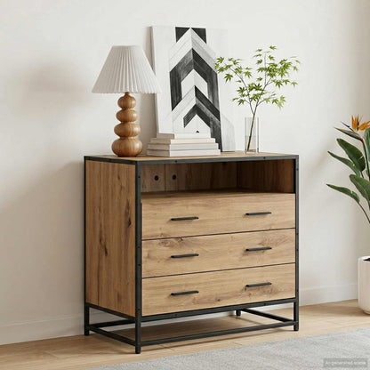 vidaXL Drawer Cabinet 3-Drawer Artisan oak 70 x 41 x 70 cm 1