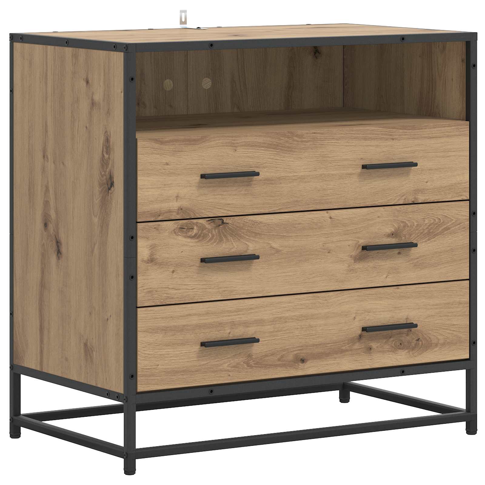 vidaXL Drawer Cabinet 3-Drawer Artisan oak 70 x 41 x 70 cm 2
