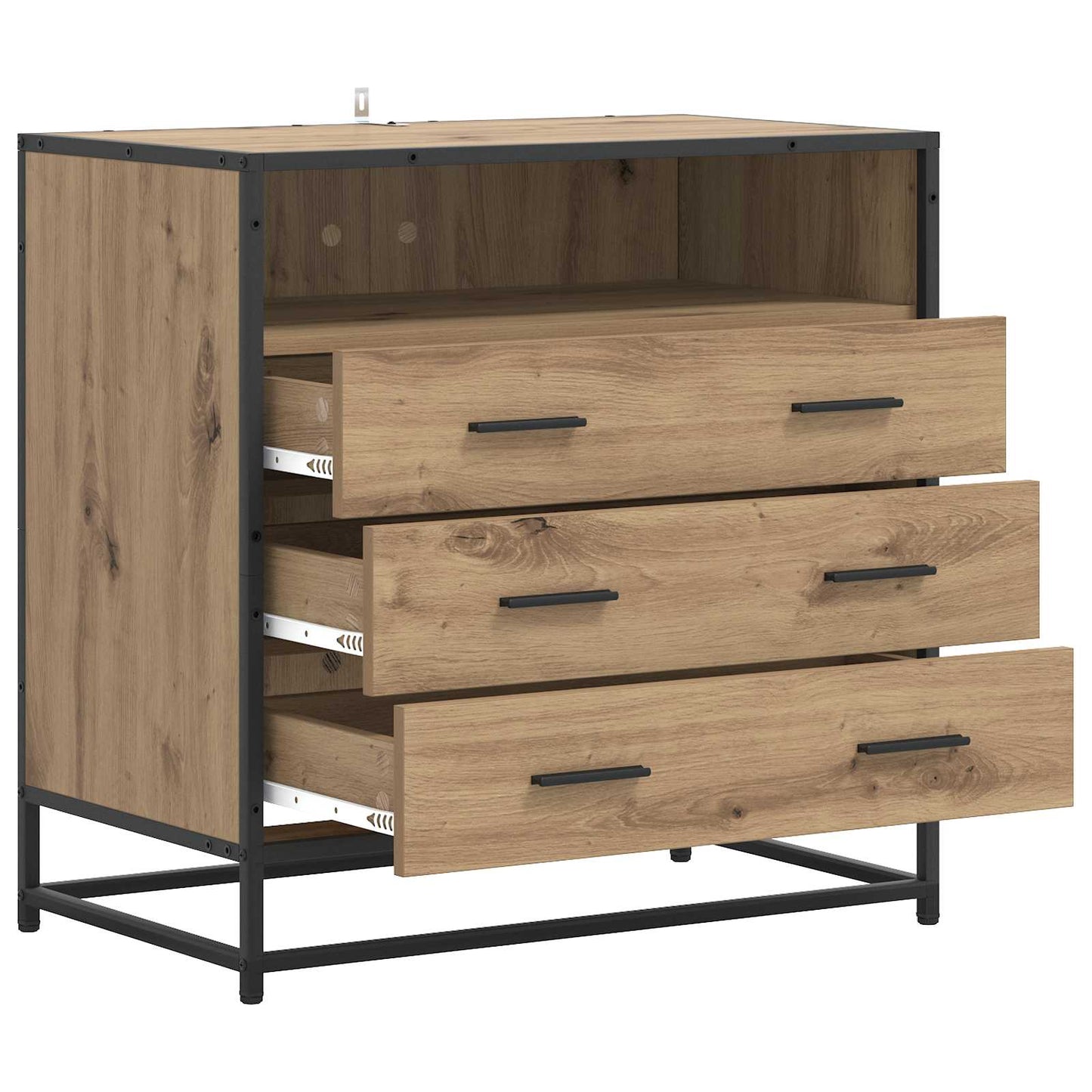 vidaXL Drawer Cabinet 3-Drawer Artisan oak 70 x 41 x 70 cm 4