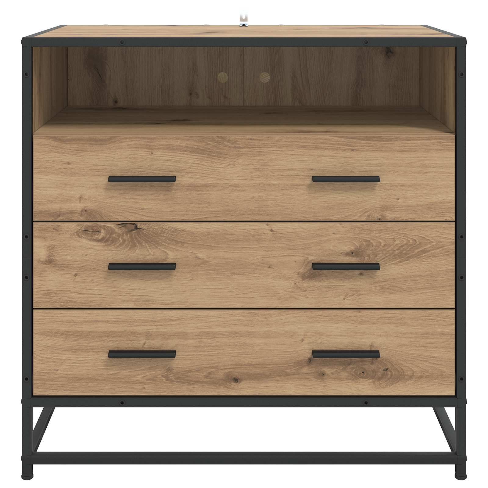 vidaXL Drawer Cabinet 3-Drawer Artisan oak 70 x 41 x 70 cm 5