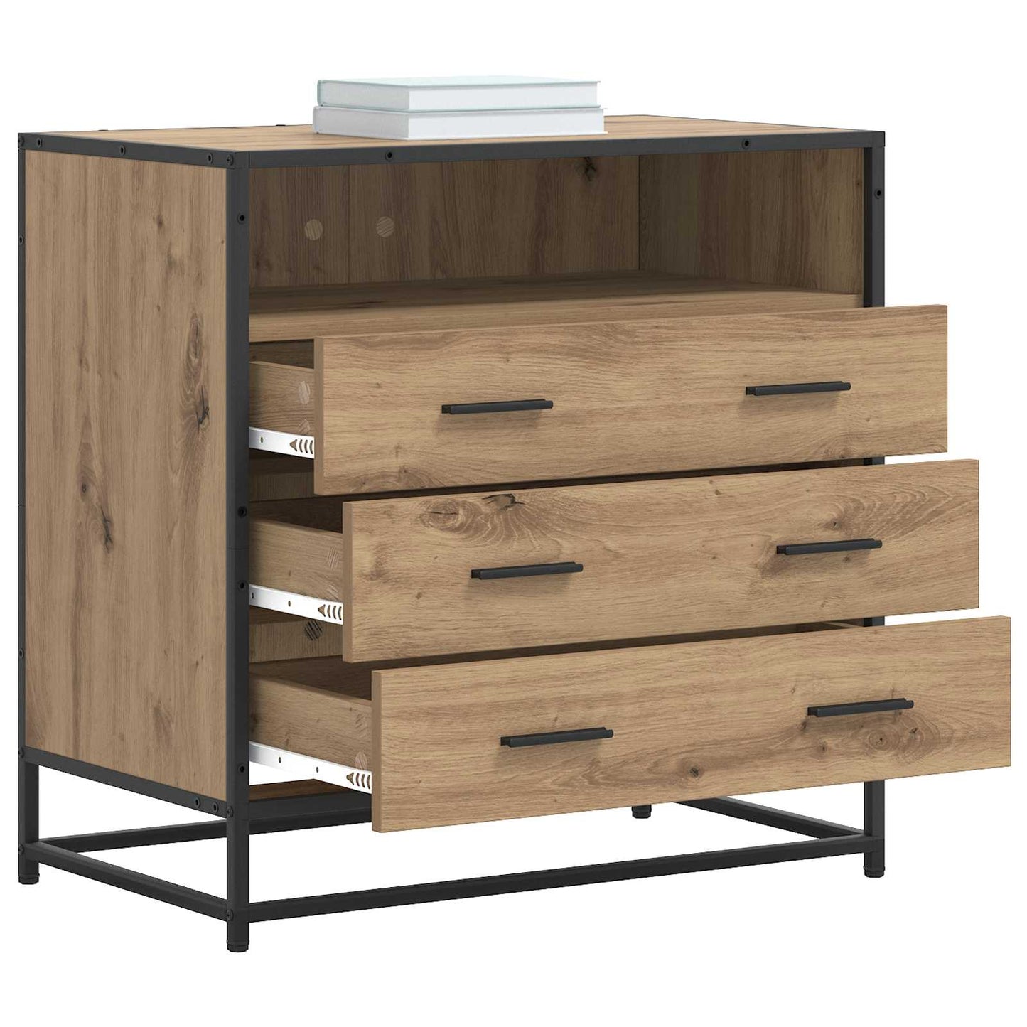 vidaXL Drawer Cabinet 3-Drawer Artisan oak 70 x 41 x 70 cm 3