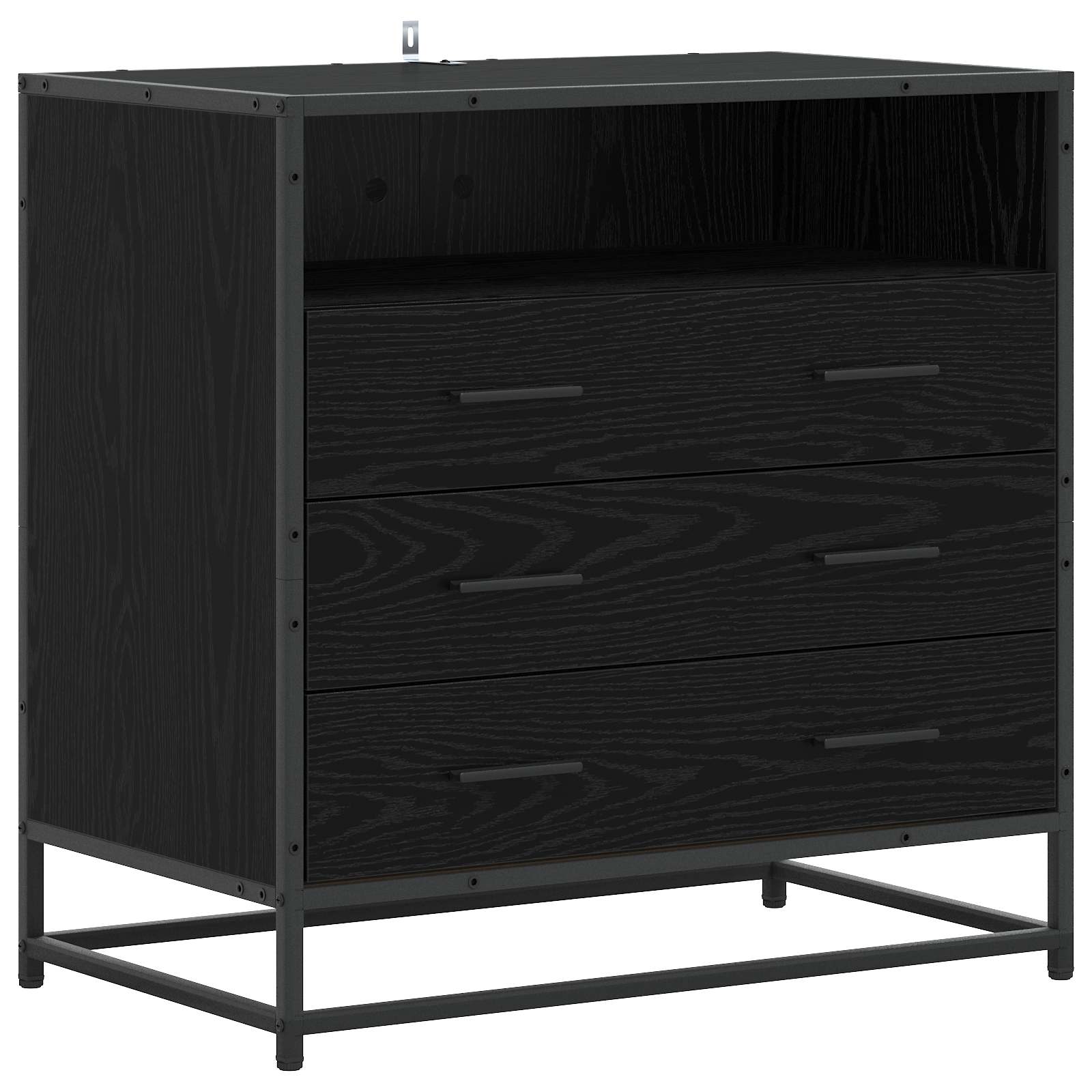 vidaXL Drawer Cabinet 3-Drawer Black oak 70 x 41 x 70 cm 2