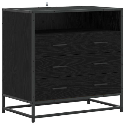 vidaXL Drawer Cabinet 3-Drawer Black oak 70 x 41 x 70 cm 2