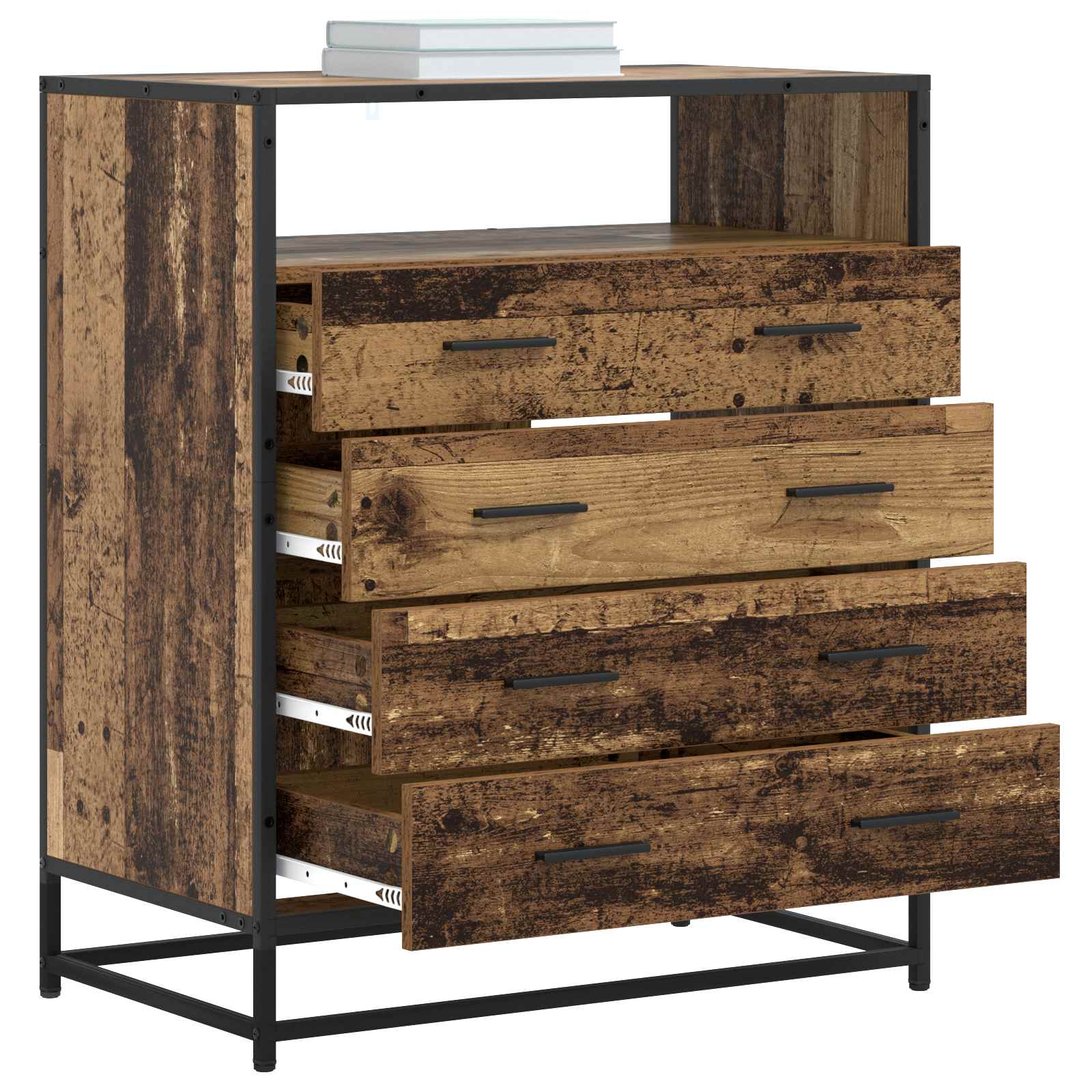 vidaXL Drawer Cabinet 4-Drawer Old wood 70 x 41 x 83.5 cm 3