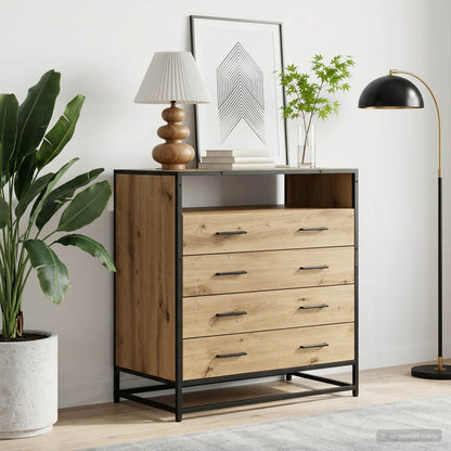 vidaXL Drawer Cabinet 4-Drawer Artisan oak 70 x 41 x 83.5 cm 1