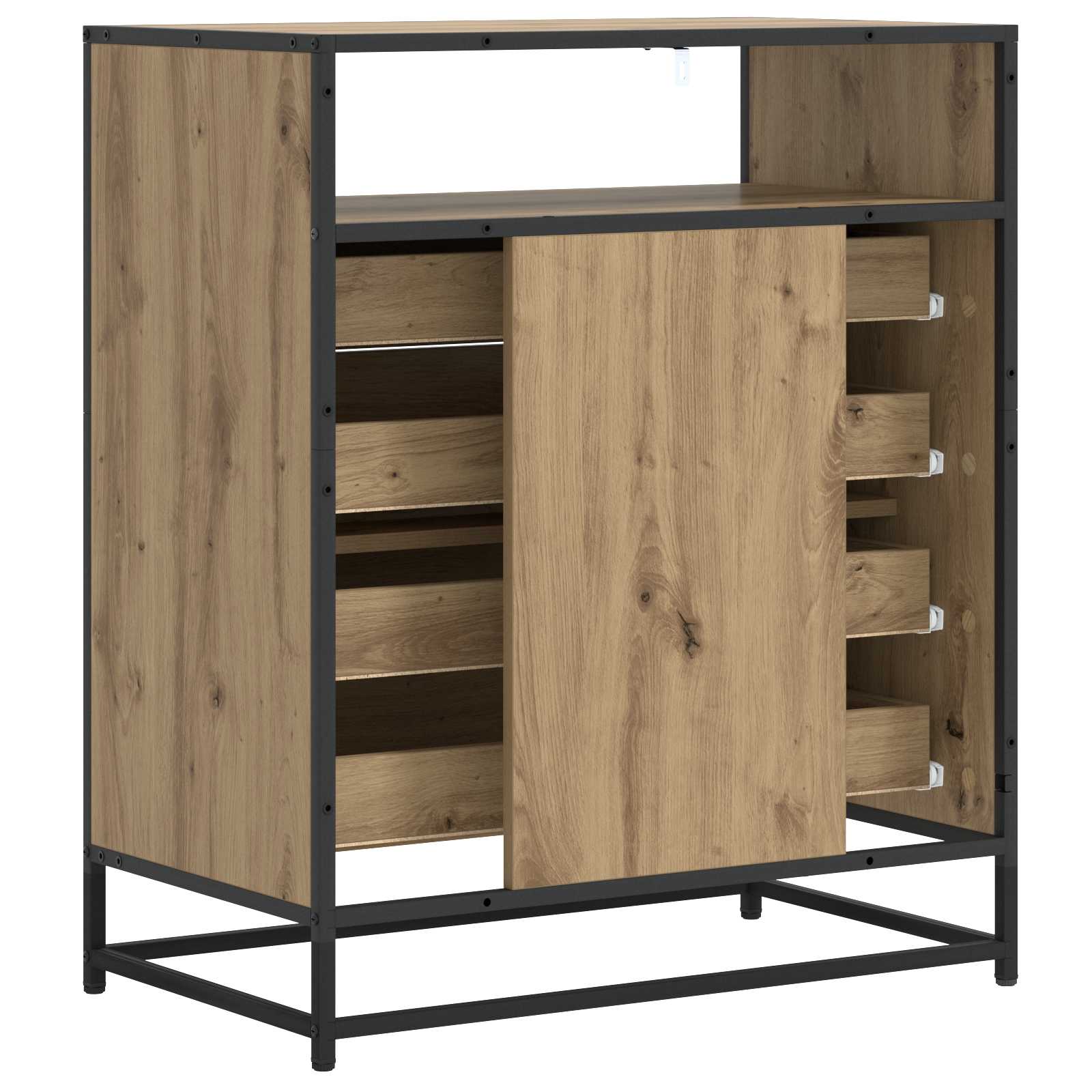 vidaXL Drawer Cabinet 4-Drawer Artisan oak 70 x 41 x 83.5 cm 5