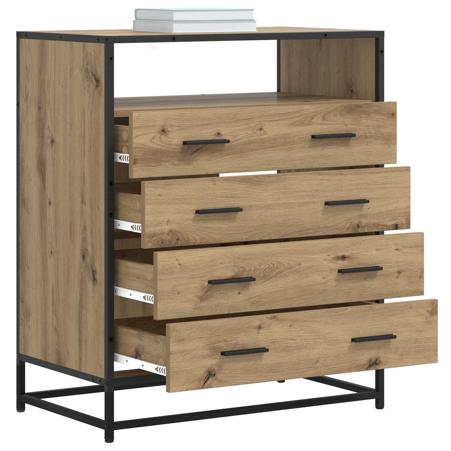 vidaXL Drawer Cabinet 4-Drawer Artisan oak 70 x 41 x 83.5 cm 3