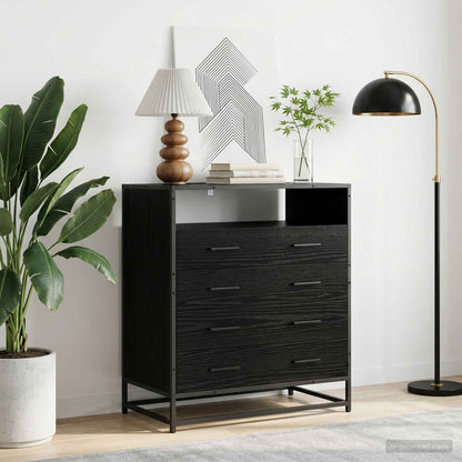 vidaXL Drawer Cabinet 4-Drawer Black oak 70 x 41 x 83.5 cm 1