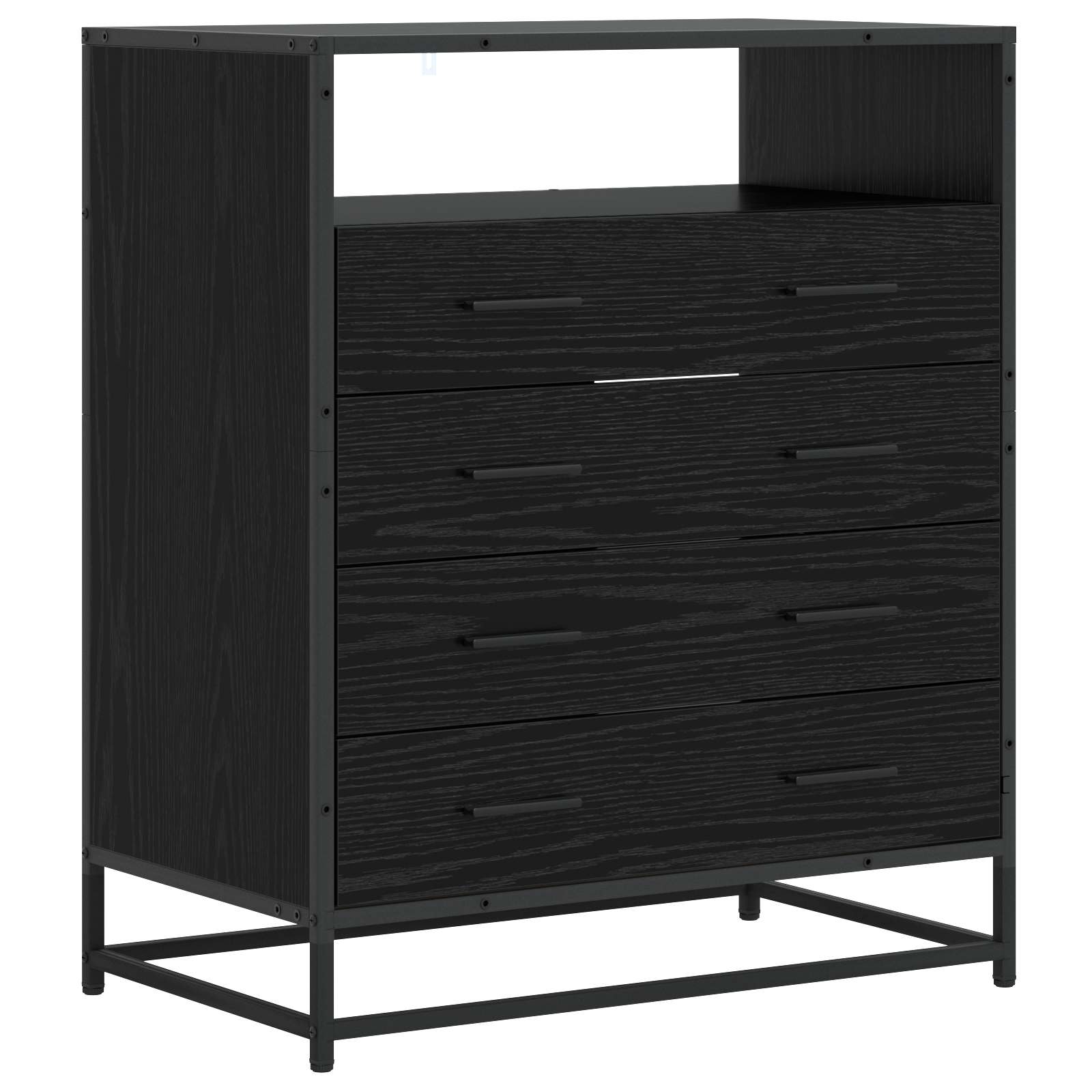 vidaXL Drawer Cabinet 4-Drawer Black oak 70 x 41 x 83.5 cm 2