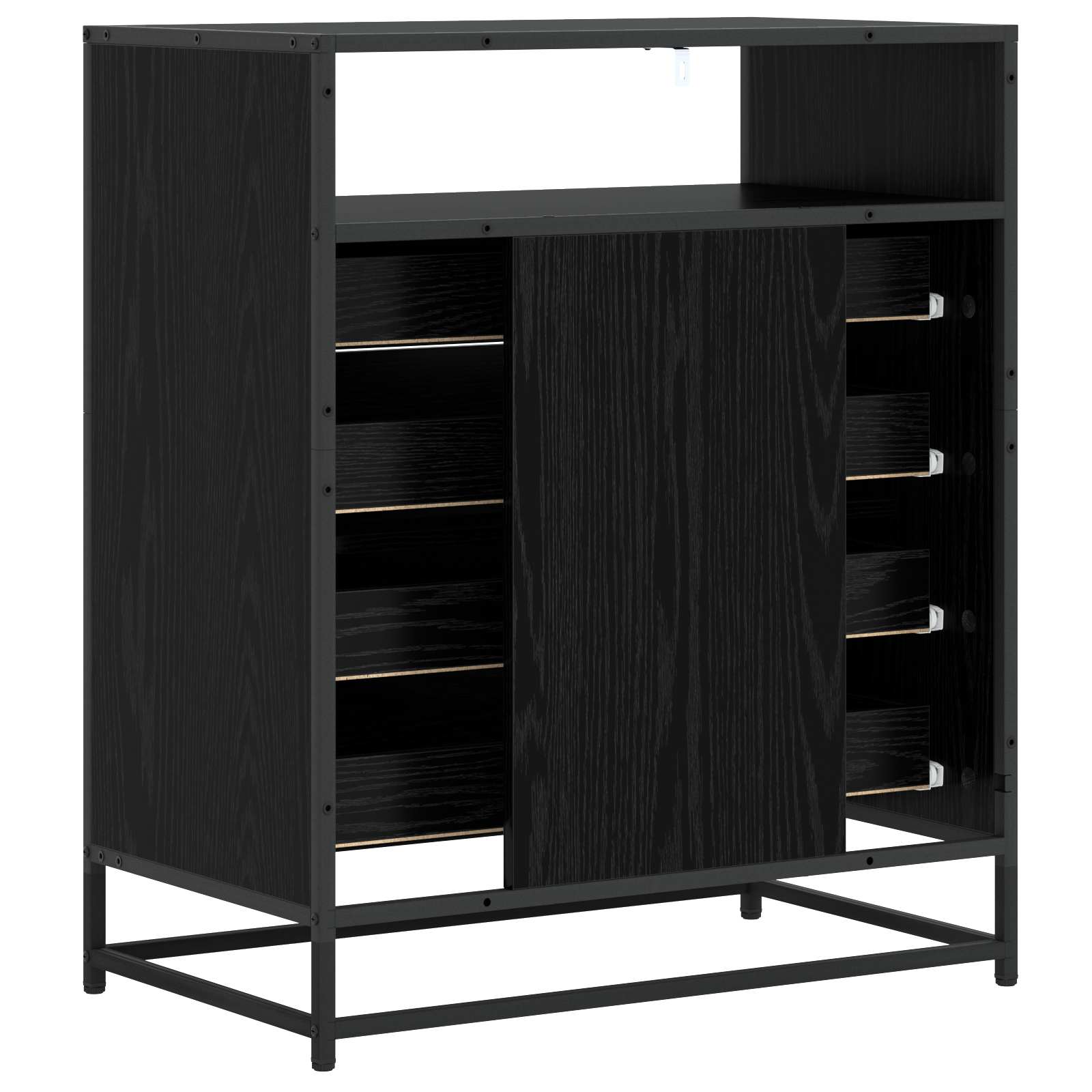 vidaXL Drawer Cabinet 4-Drawer Black oak 70 x 41 x 83.5 cm 5