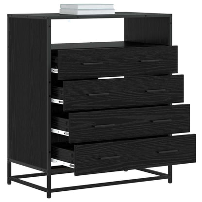 vidaXL Drawer Cabinet 4-Drawer Black oak 70 x 41 x 83.5 cm 3