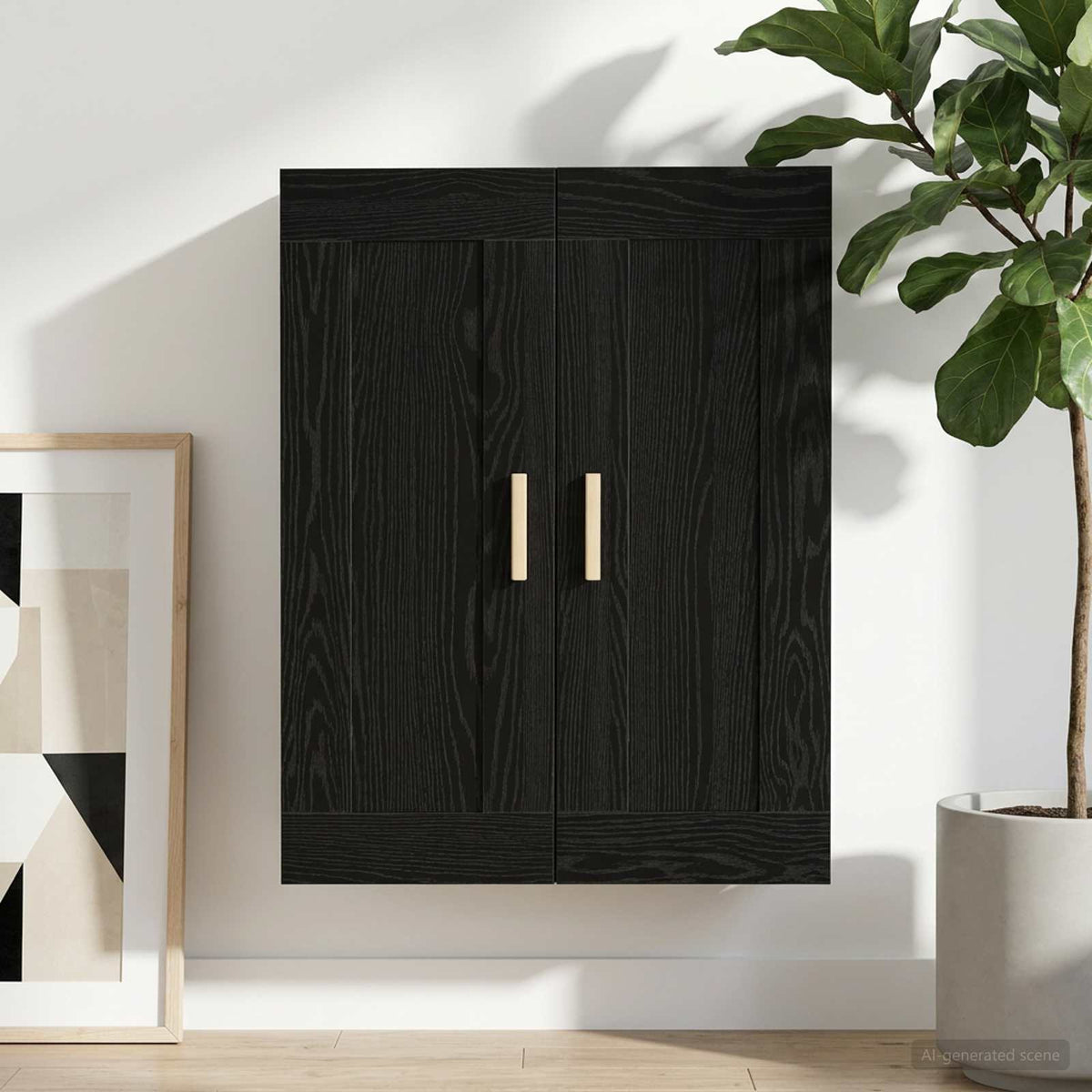 Wall Cabinet 69,5x32,5x90 cm Engineered Wood Black oak