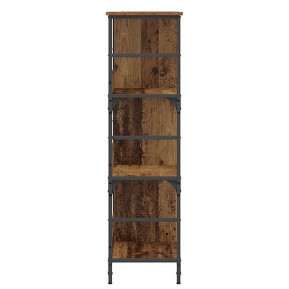 vidaXL Bookshelf 4-Tier 78.5 x 33 x 117.5 cm metal PB Old wood 4