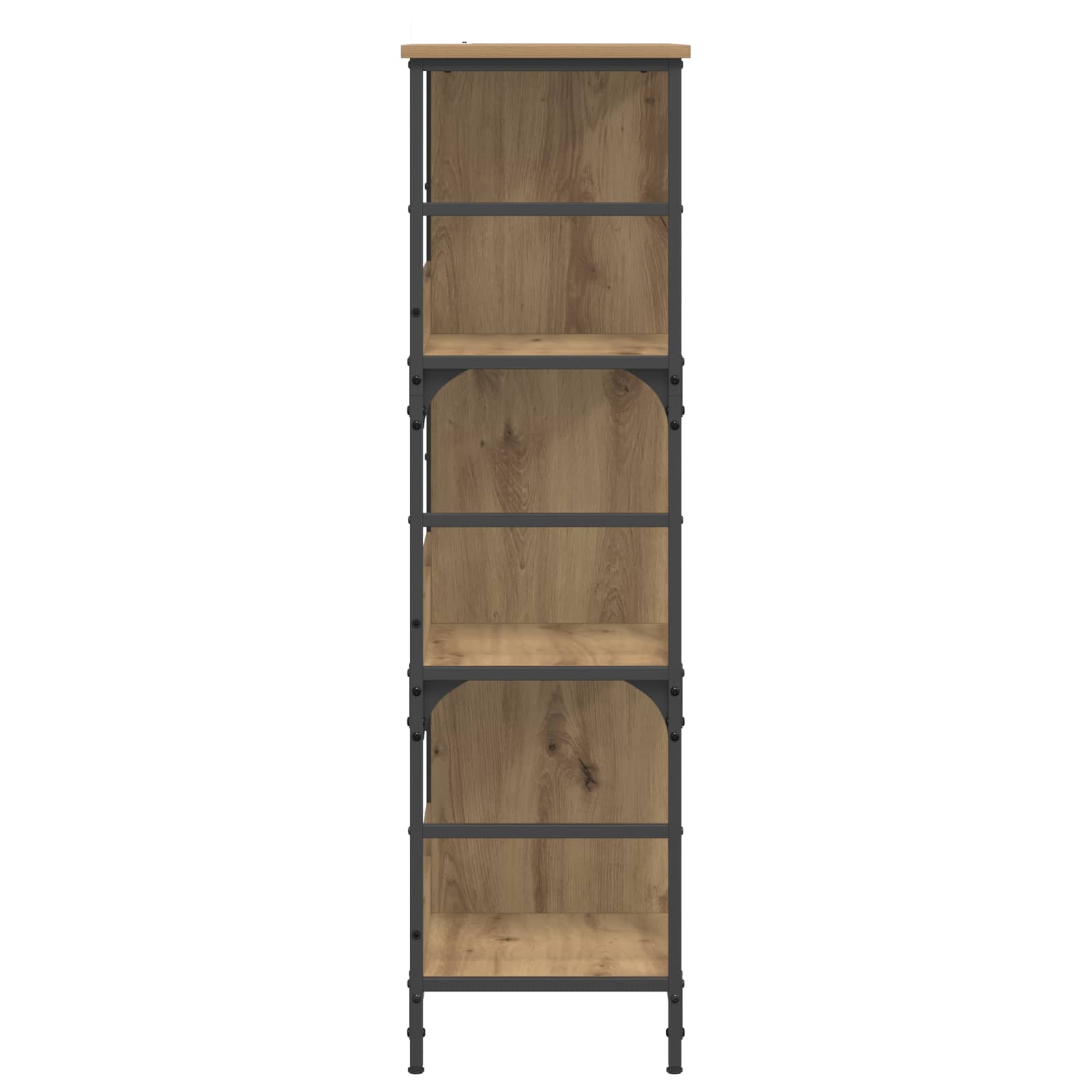 vidaXL Bookshelf 4-Tier 78.5 x 33 x 117.5 cm metal PB Artisan oak 4