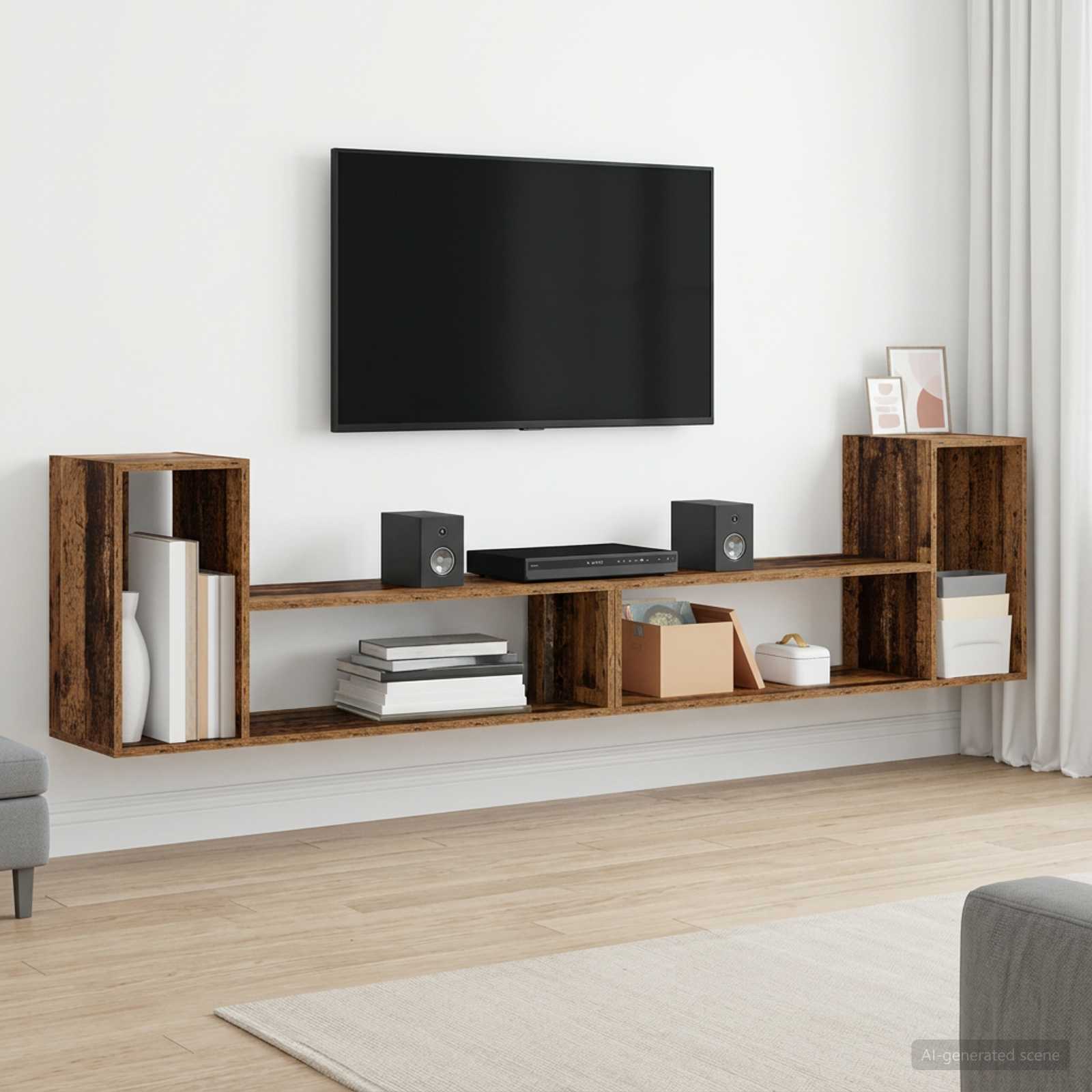 vidaXL TV Cabinet 100 x 30 x 50 cm Old Wood Engineered Wood 5
