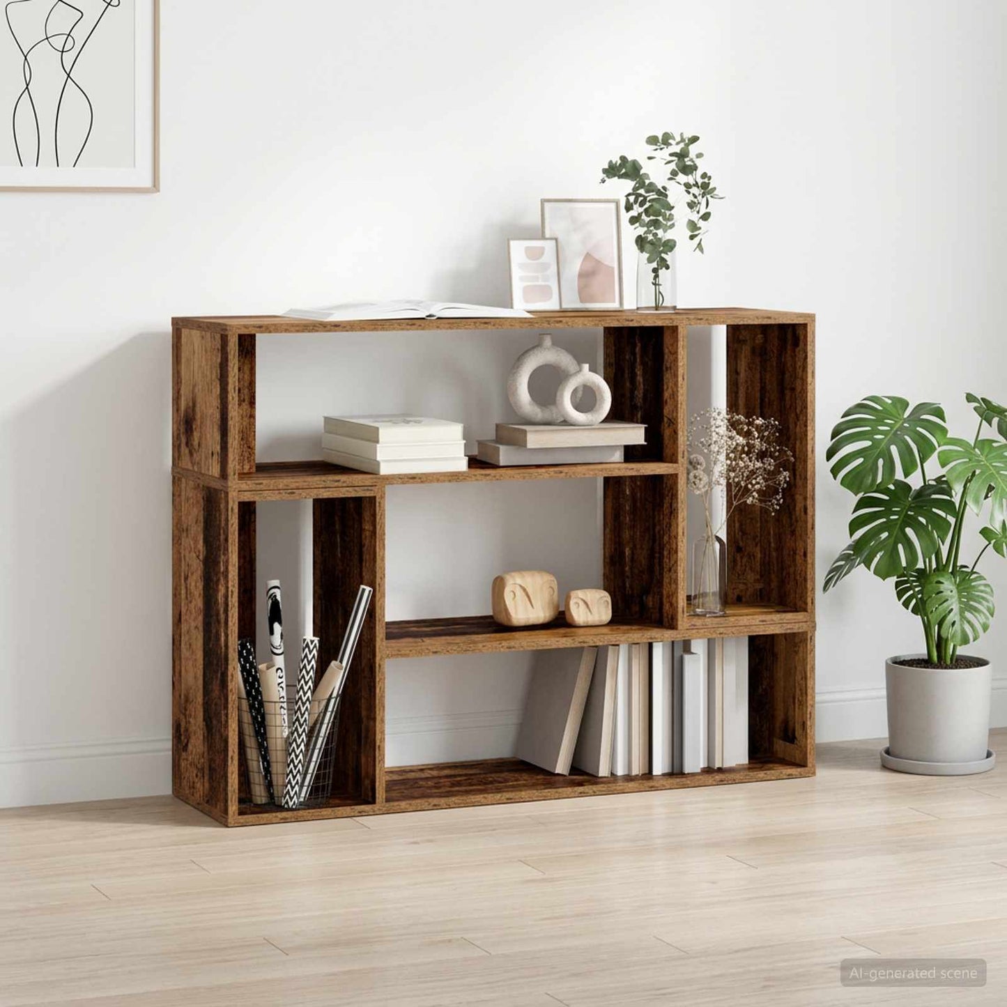 vidaXL TV Cabinet 100 x 30 x 50 cm Old Wood Engineered Wood 1