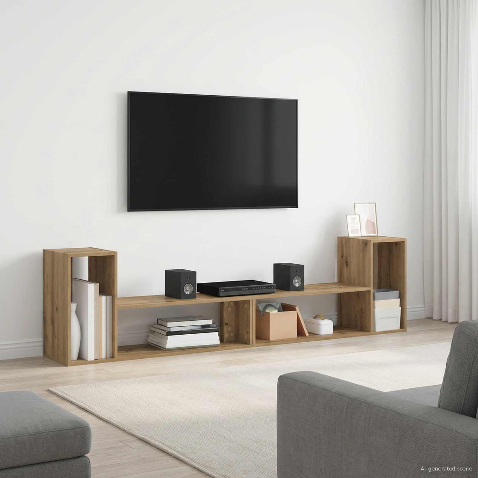 vidaXL TV Cabinet 100 x 30 x 50 cm Artisan Oak Engineered Wood 1