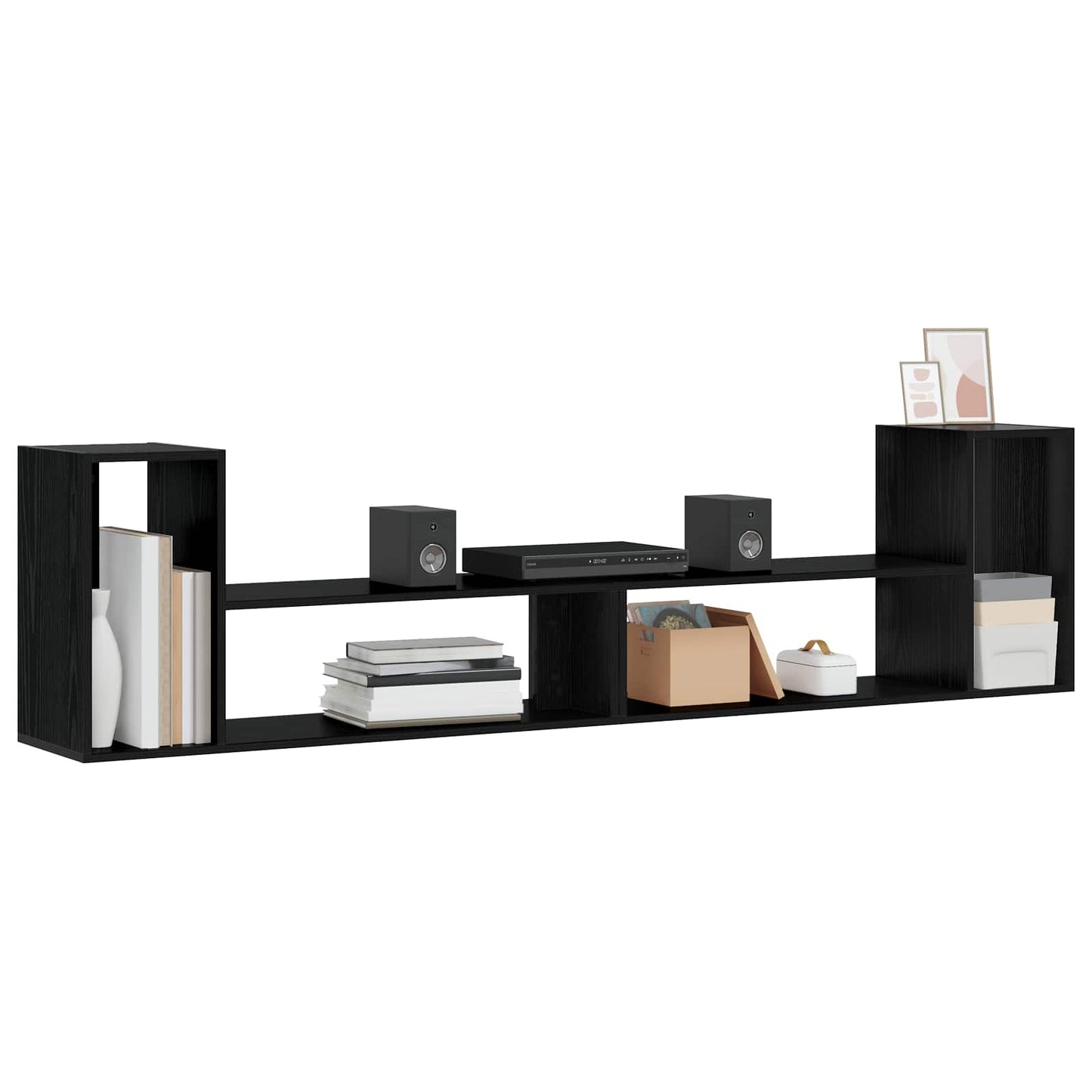 vidaXL TV Cabinet 100 x 30 x 50 cm Black Oak Engineered Wood 3