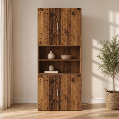 vidaXL Wall Cabinet Old Wood 80 x 42.5 x 64 cm Engineered Wood 1