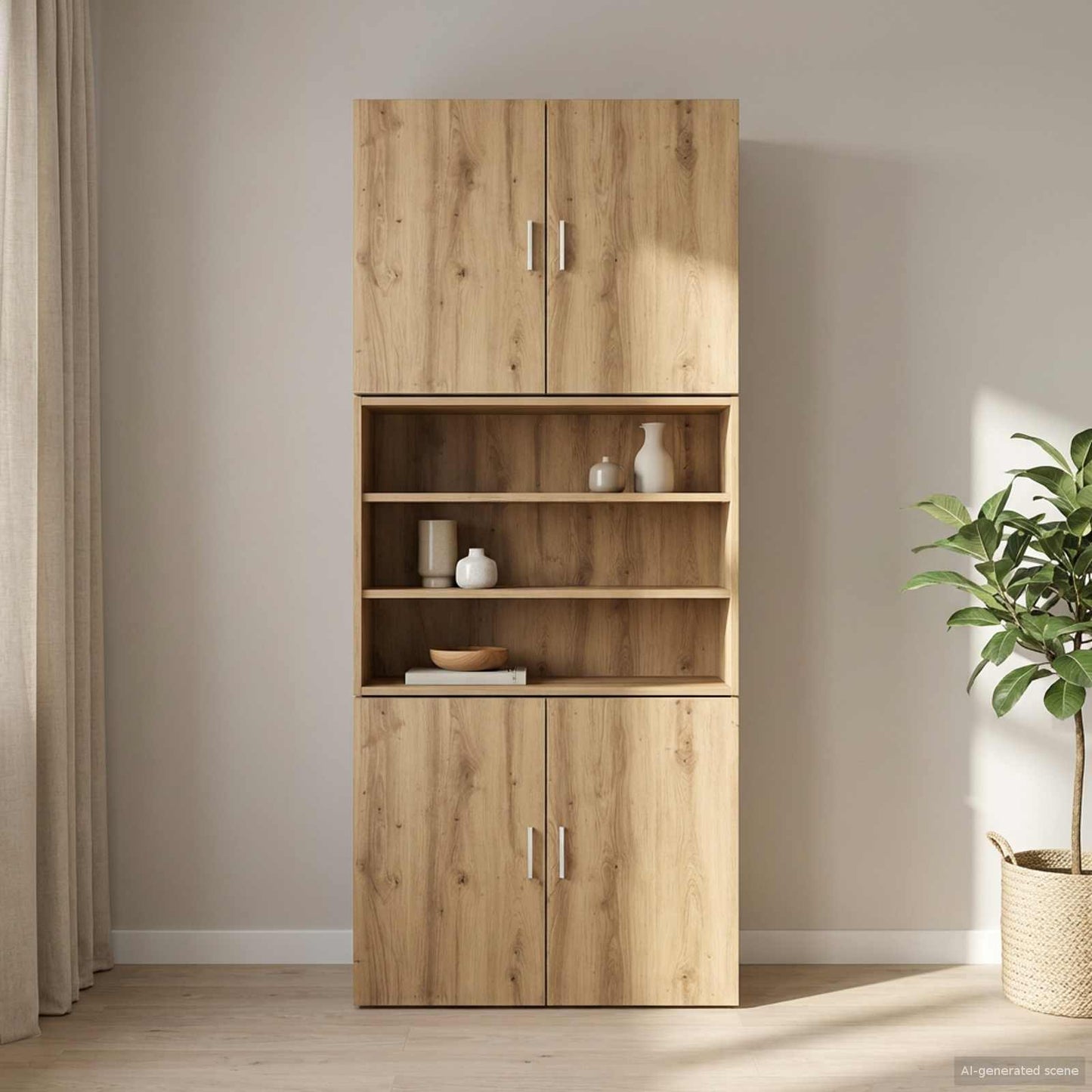 vidaXL Wall Cabinet Artisan Oak 80 x 42.5 x 64 cm Engineered Wood 3