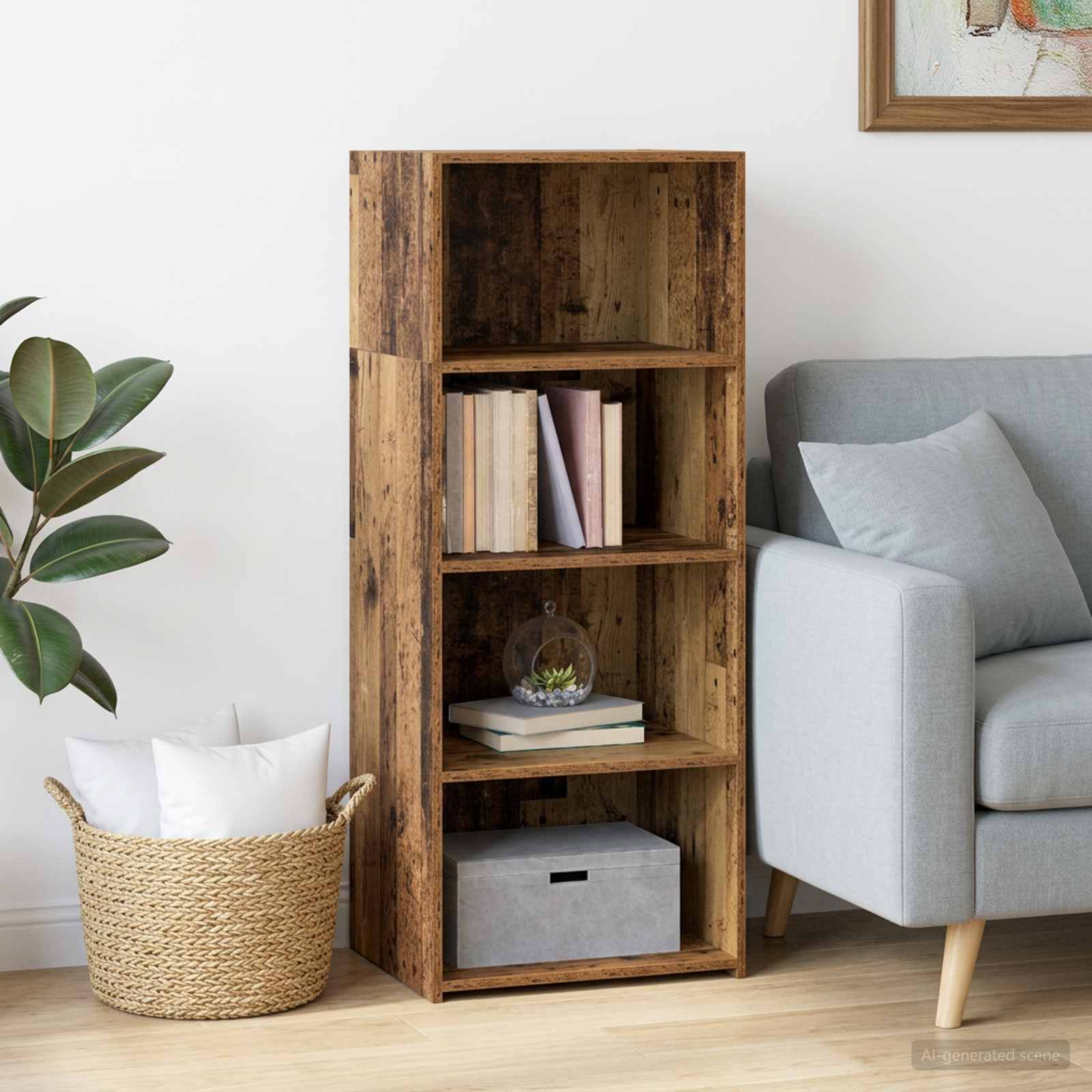 vidaXL Highboard Old Wood 50 x 41 x 124 cm Engineered Wood 1