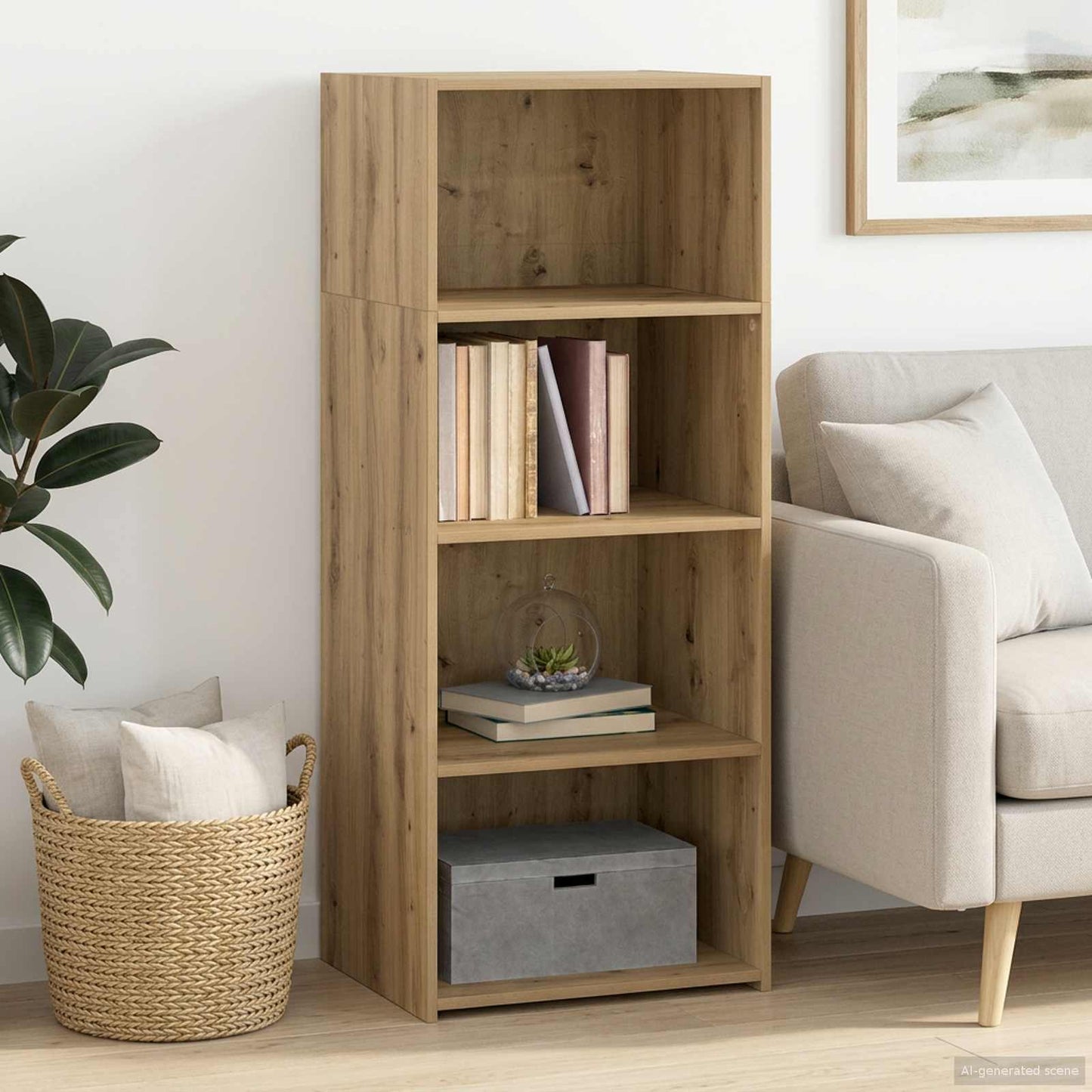 vidaXL Highboard Artisan Oak 50 x 41 x 124 cm Engineered Wood 1