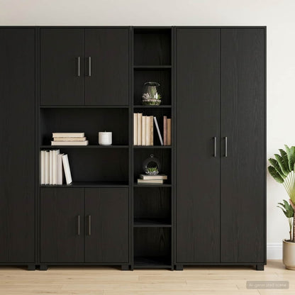 Highboard 30x41x185 cm Engineered Wood Black oak