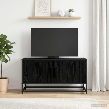 vidaXL TV Cabinet 80 x 34.5 x 40 cm Black Oak Engineered Wood 1
