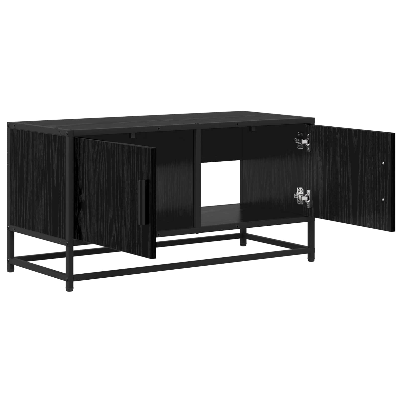 vidaXL TV Cabinet 80 x 34.5 x 40 cm Black Oak Engineered Wood 4