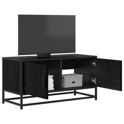 vidaXL TV Cabinet 80 x 34.5 x 40 cm Black Oak Engineered Wood 3