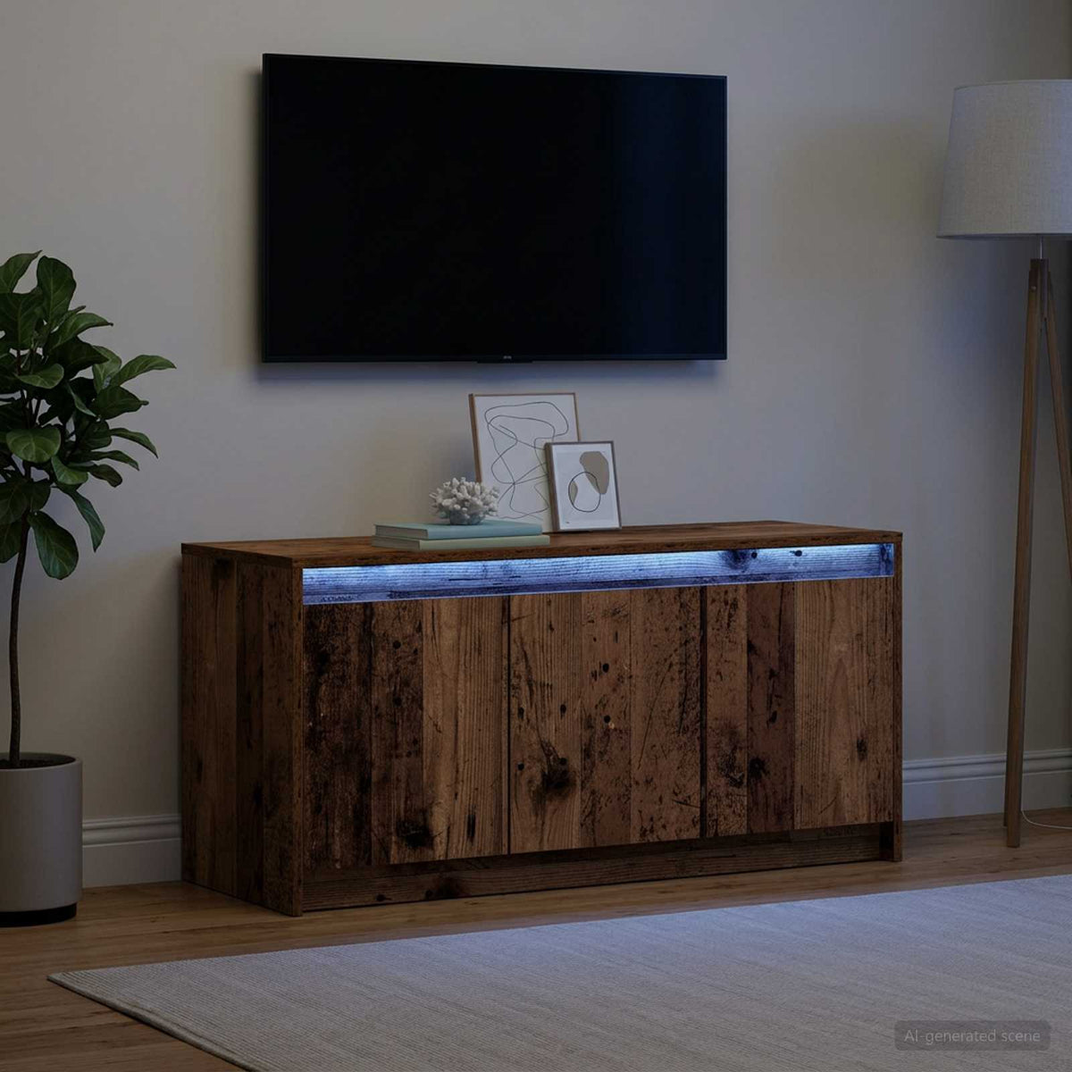 vidaXL TV Cabinet with LED 100x34x50 cm Engineered Wood