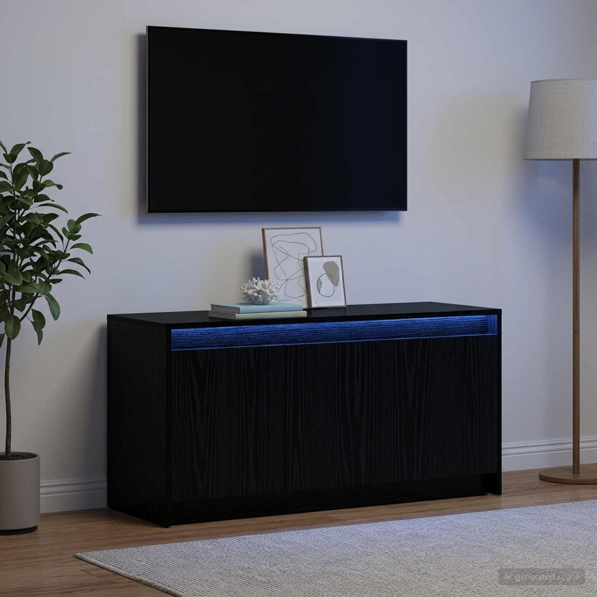 vidaXL TV Cabinet with LED 100x34x50 cm Engineered Wood