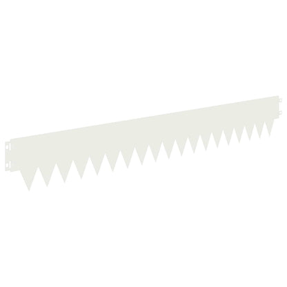 vidaXL Lawn Edging 10 pcs 103 x 15 cm Steel White 2
