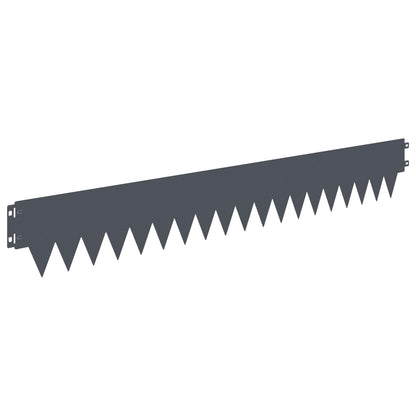 vidaXL Lawn Edging 10 pcs 103 x 15 cm Steel Anthracite 2