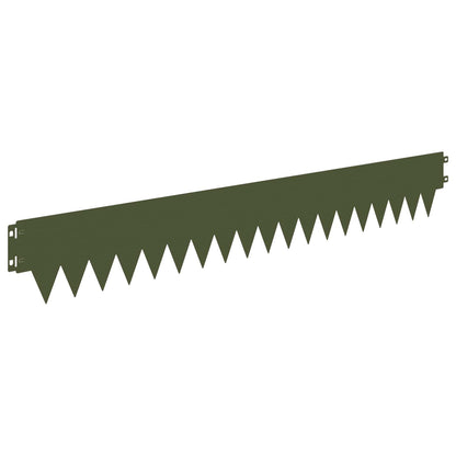 vidaXL Lawn Edging 10 pcs 103 x 15 cm Steel Olive Green 2