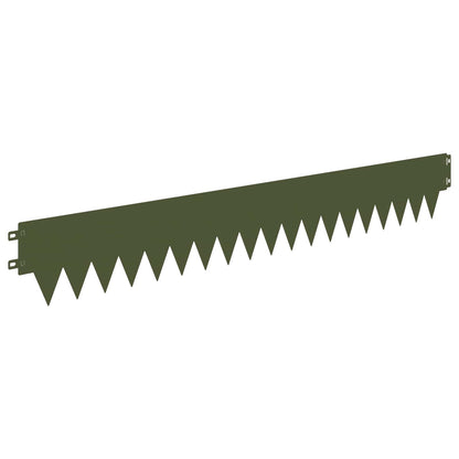 vidaXL Lawn Edging 10 pcs 103 x 15 cm Steel Olive Green 6