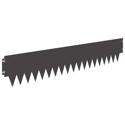 vidaXL Lawn Edging 10 pcs 103 x 20 cm Steel Black 2
