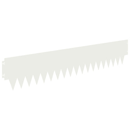 vidaXL Lawn Edging 10 pcs 103 x 20 cm Steel White 2