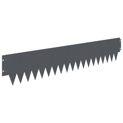 vidaXL Lawn Edging 10 pcs 103 x 20 cm Steel Anthracite 6